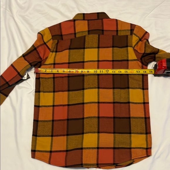 Volcom Kids Plaid Shirt - Orange, Yellow, Brown - Picture 5 of 11